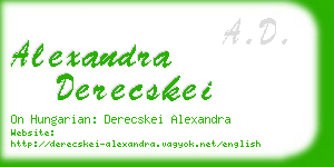 alexandra derecskei business card